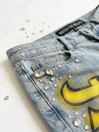 Image 2 of Watch the Wolves "Neon Gothic" Light Washed Denim