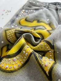Image 3 of Watch the Wolves "Neon Gothic" Light Washed Denim