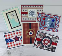 Image 2 of Patriotic Card Making Kit for Adults to DIY 6 Fourth of July Greeting Cards for Beginners