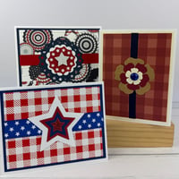 Image 3 of Patriotic Card Making Kit for Adults to DIY 6 Fourth of July Greeting Cards for Beginners