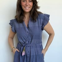 Image 3 of The Kerry Ann dress - striped blue white