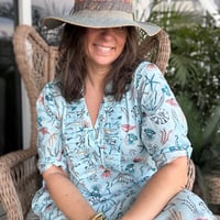 Image 3 of The Ruffle sea print  Kaftan 