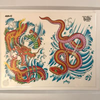Image 1 of 1995 Official Tattoo Brand production dragon snake sheet 456-c