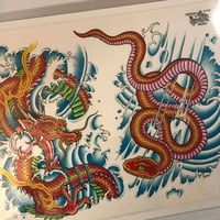 Image 2 of 1995 Official Tattoo Brand production dragon snake sheet 456-c