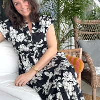 Image 1 of The Kerry Ann dress - Black/Off White Floral
