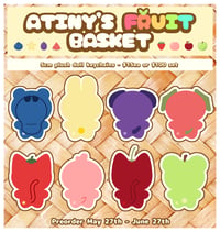Image 2 of PREORDER: Atiny's Fruit Basket 5cm Plush Doll Keychains
