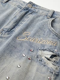 Image 2 of The "SCARIZONA" Rhinestone Denim Shorts