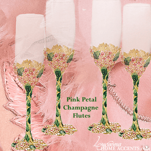 Image of Pink Petal Champagne Glasses