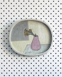 Image 1 of Yellow Buttons – ceramic wallplate artwork