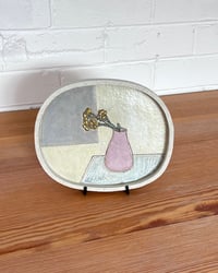 Image 2 of Yellow Buttons – ceramic wallplate artwork
