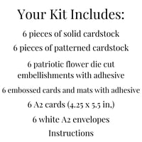 Image 2 of Patriotic Floral Card Making Kit for Adults to DIY 6 4th of July Greeting Cards