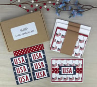 Image 1 of Patriotic USA Flag Card Making Kit for Adults to DIY 6 4th of July Greeting Cards