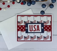 Image 3 of Patriotic USA Flag Card Making Kit for Adults to DIY 6 4th of July Greeting Cards