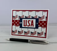 Image 4 of Patriotic USA Flag Card Making Kit for Adults to DIY 6 4th of July Greeting Cards