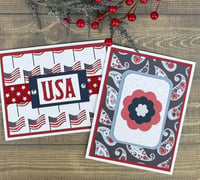 Image 11 of Patriotic USA Flag Card Making Kit for Adults to DIY 6 4th of July Greeting Cards