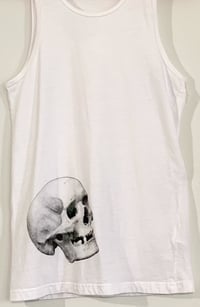 Image 1 of Ghosts Beneath Silkscreen Skull White Tanktops 