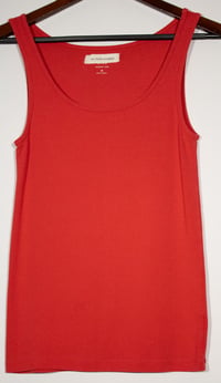 Image 2 of RedRum Silkscreen Skull Red Orange Tank Top (one of a kind)