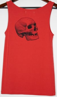 Image 1 of RedRum Silkscreen Skull Red Orange Tank Top (one of a kind)