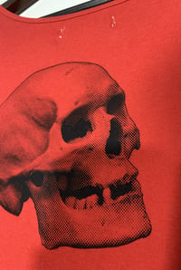 Image 3 of RedRum Silkscreen Skull Red Orange Tank Top (one of a kind)