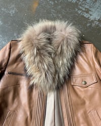 Image 8 of FUR COLLAR LEATHER JACKET