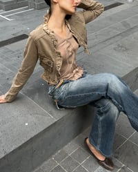 Image 1 of BEIGE FRILL CROPPED JACKET