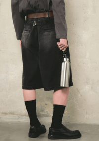 Image 2 of THE IDIOT Buckle Shorts Black