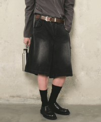 Image 1 of THE IDIOT Buckle Shorts Black