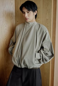 Image 1 of THE IDIOT Pleated Bomber Grey Green
