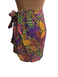 Image 1 of Colorful Silk Wrap Sarong Skirt