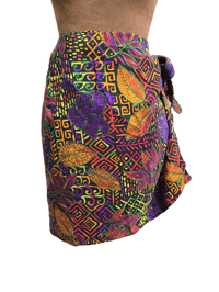 Image 2 of Colorful Silk Wrap Sarong Skirt