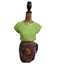 Image 9 of Colorful Silk Wrap Sarong Skirt