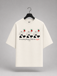 Tout commence avec une pomme - T-shirt oversize écru