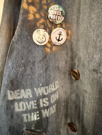 Image 4 of SNAKE¥ DENIM COAT UPCYCLED  ¥ UNISEX ¥ VINTAGE TRENCHCOAT ¥ IBIZA¥ HANDPAINTED