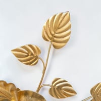 Image 12 of Applique fleur doré à la feuille d'or vintage 1970 Hollywood Regency Design