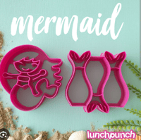 Image 1 of Lunch Punch 2 PC sandwich cutters in box Mermaid