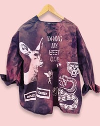 Image 2 of OVERSIZED BLUSE 🩷 HANDGEFÄRBT ✘  HEMD ✘ IBIZA PRINT  ✘ VINTAGE  ✘ UPCYCLED 1