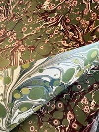 Image 5 of *DOUBLE-SIDED* PRINTED Marbled Paper - 'Aventurine' & 'Water Meadow' 