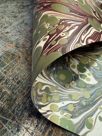 Image 6 of *DOUBLE-SIDED* PRINTED Marbled Paper - 'Aventurine' & 'Water Meadow' 