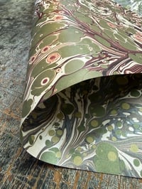 Image 3 of *DOUBLE-SIDED* PRINTED Marbled Paper - 'Aventurine' & 'Water Meadow' 