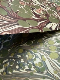 Image 7 of *DOUBLE-SIDED* PRINTED Marbled Paper - 'Aventurine' & 'Water Meadow' 