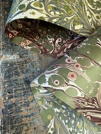 Image 2 of *DOUBLE-SIDED* PRINTED Marbled Paper - 'Aventurine' & 'Water Meadow' 