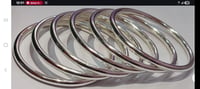 Image 5 of SIX HEAVY THICK STERLING SILVER BANGLES