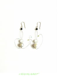 Image 1 of o Bonsai Pearl Earrings/ silver ear hooks