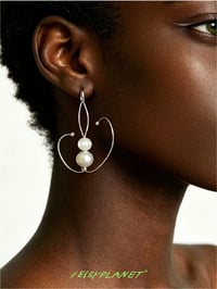 Image 2 of o Bonsai Pearl Earrings/ silver ear hooks