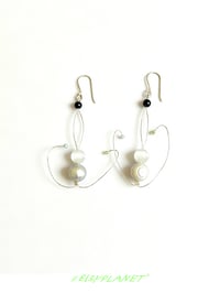 Image 3 of o Bonsai Pearl Earrings/ silver ear hooks