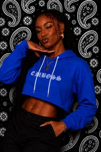 Image 2 of (Pre-Order) EMBOSS Cropped Hoodie - Blue