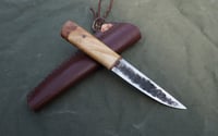 Image 1 of Yakut knife RH blade Hazel tree burl