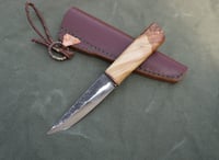 Image 13 of Yakut knife RH blade Hazel tree burl