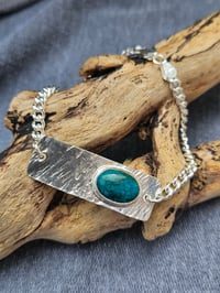 Image 9 of Ready to ship! Mens Bracelet - Chrysocolla Gemstone & Sterling Silver 