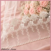 Image 3 of Lei’cey: Chapel Lettuce and Lace Edged 2 Tier Wedding Veil